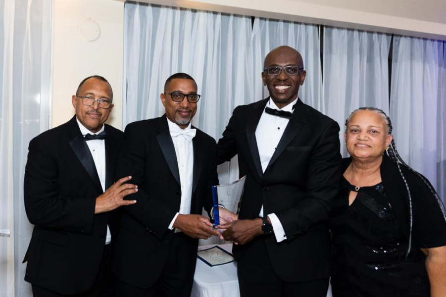 CCT’s Chief Executive Officer, Averad Penn, was awarded the BVI Investment Club’s Corporate Leadership Award on Saturday, October 29.  Penn (second from left) was presented the award by Dr Heskith Vanterpool (left), President of BVI Investment Club Meade Malone and Second Vice President Margaret Almyra Penn. 